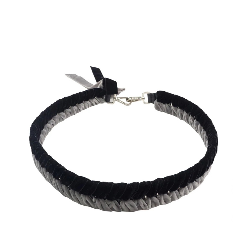 Fendi Black and Gray Braided Women's purse strap